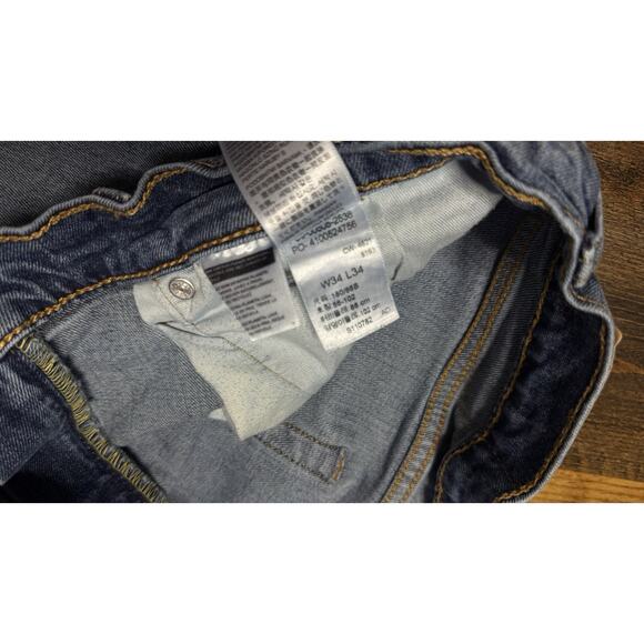 Levi's 505 Jeans Men's 34x34 Blue Original Fit Straight Leg Jeans - Picture 5 of 8